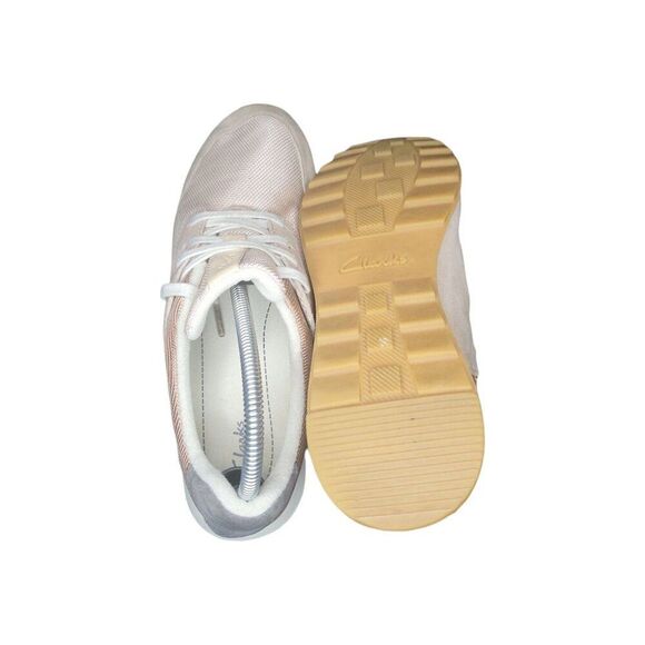 Clarks Sneakers Women Sz 10 Lace Up Suede Copper Salmon Everyday Running Workout - Picture 6 of 6